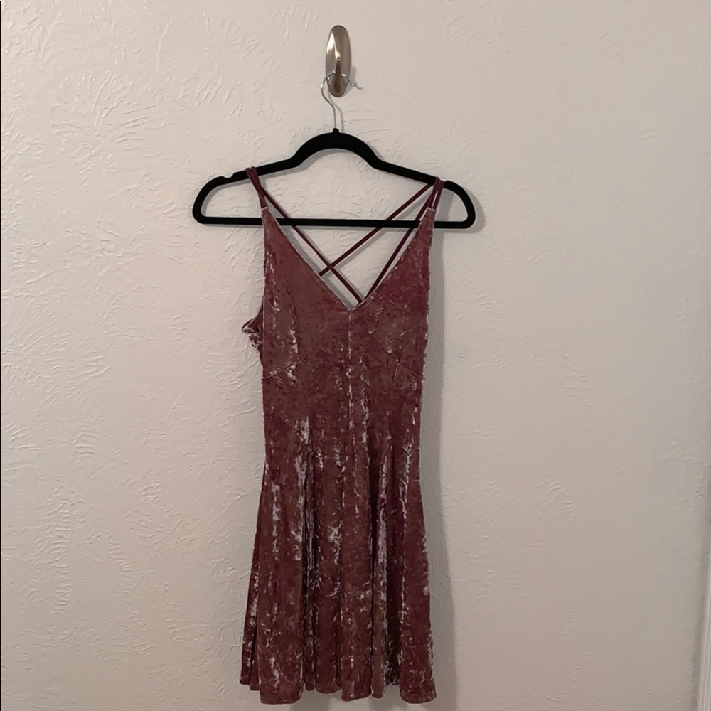 Crushed velvet pink American eagle dress
